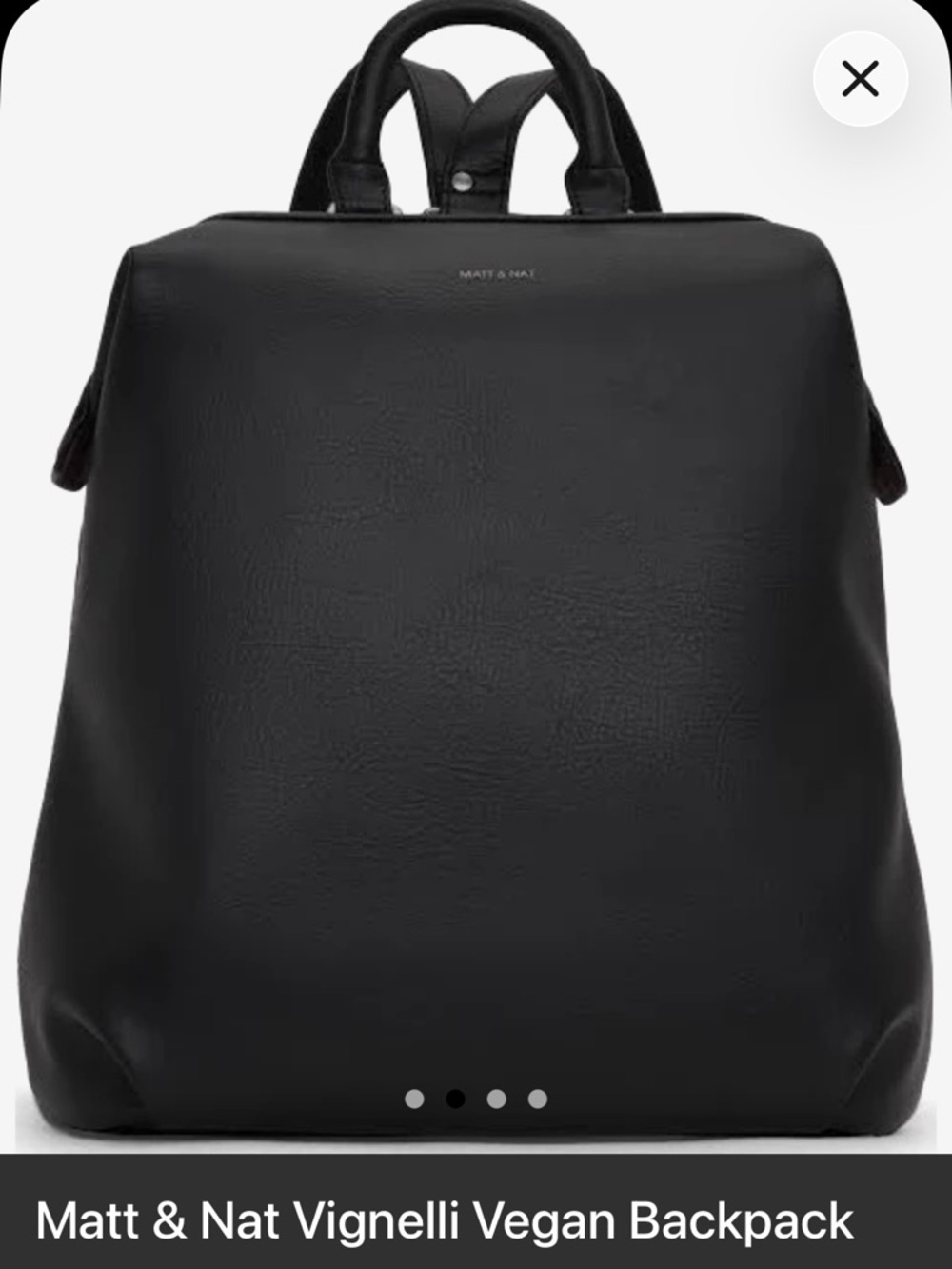 Matt & Nat Black Convertible Vegan Leather Backpack Tote Stylish Matt & Nat